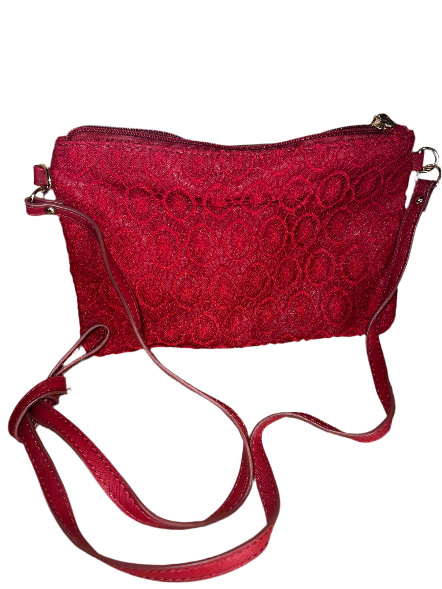 RED LACE CROSSBODY PURSE
