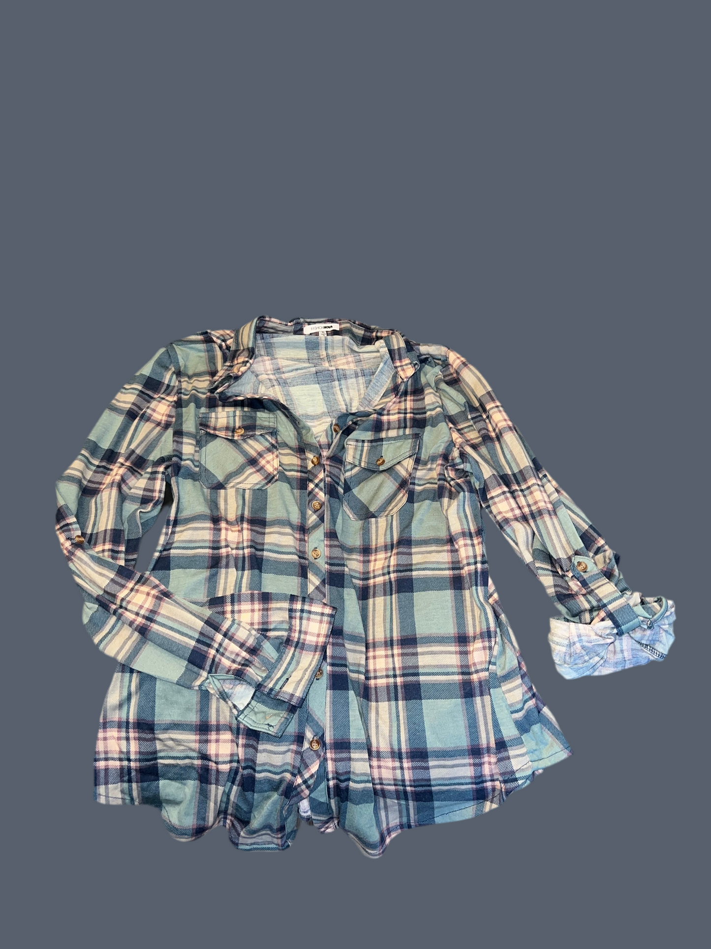 FASHION NOVA LONG SLEEVE BUTTON UP SHIRT WOMEN SIZE XL
