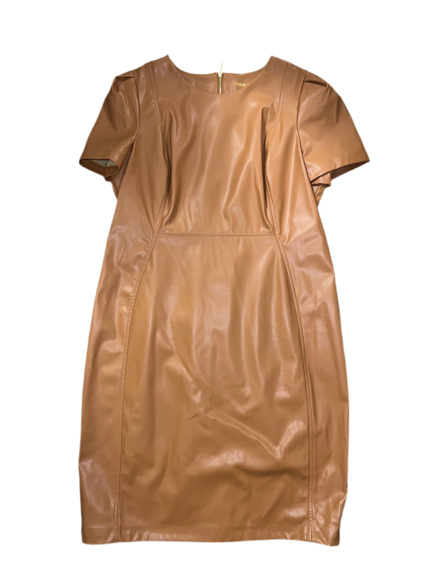 CALVIN KLEIN FAUX LEATHER DRESS