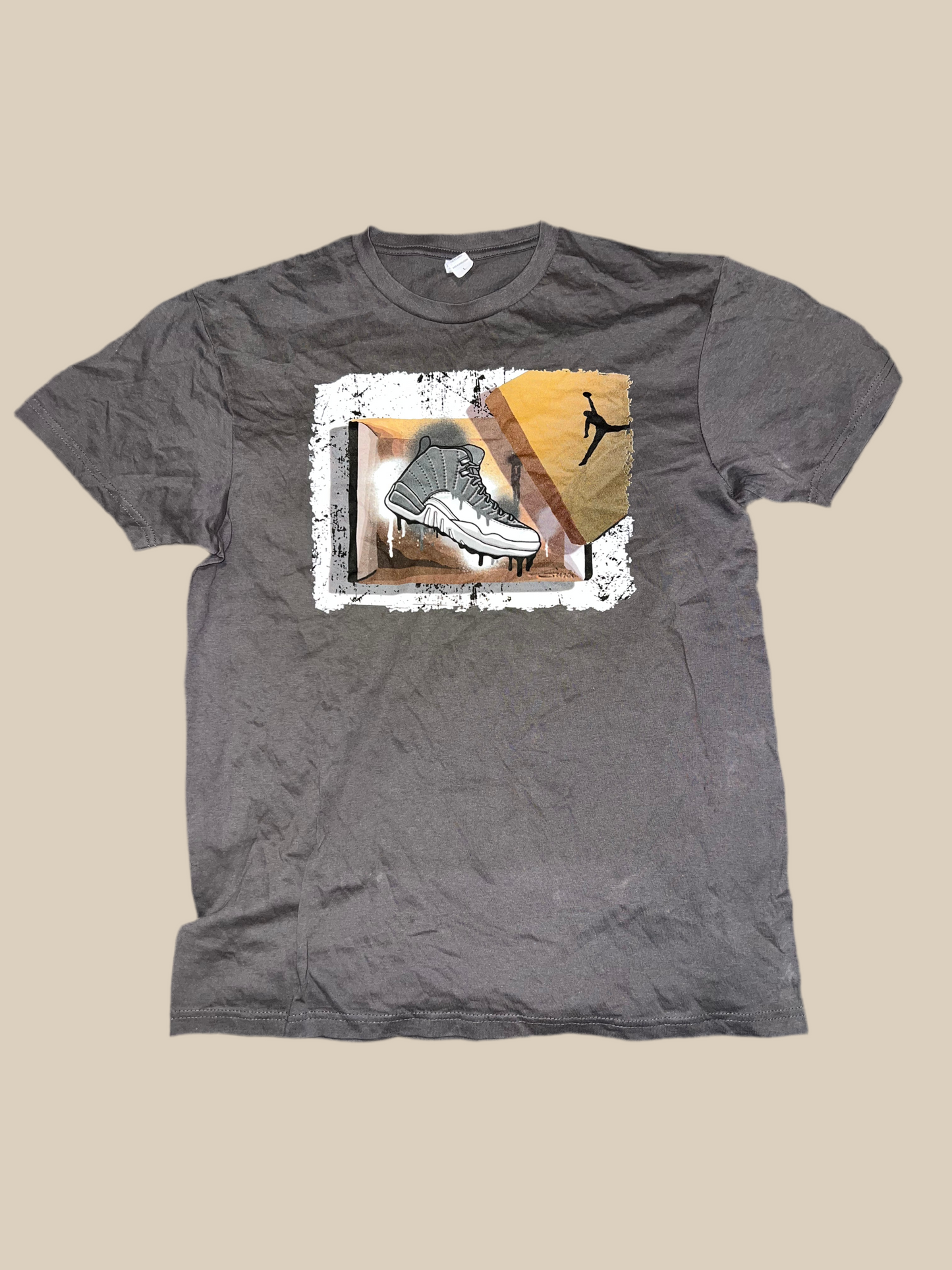 FASHION AIR JORDAN RETRO 12 RETRO STEALTH CUSTOM T-SHIRT MEN SIZE L