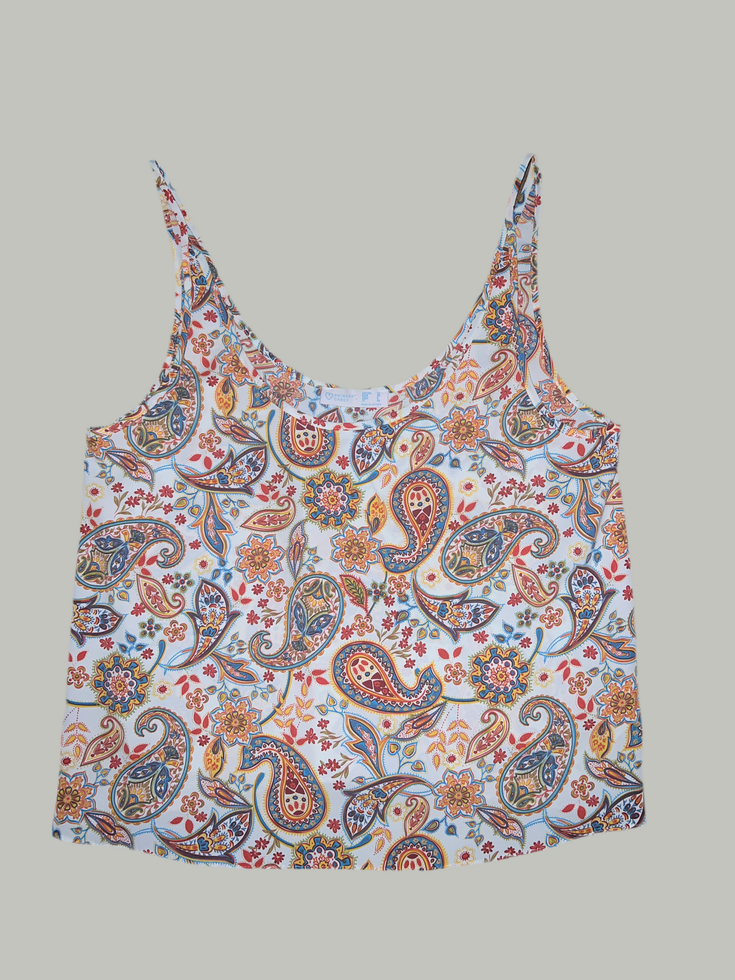 PAISLEY PRINT SLEEVELESS BLOUSE WOMEN SIZE S