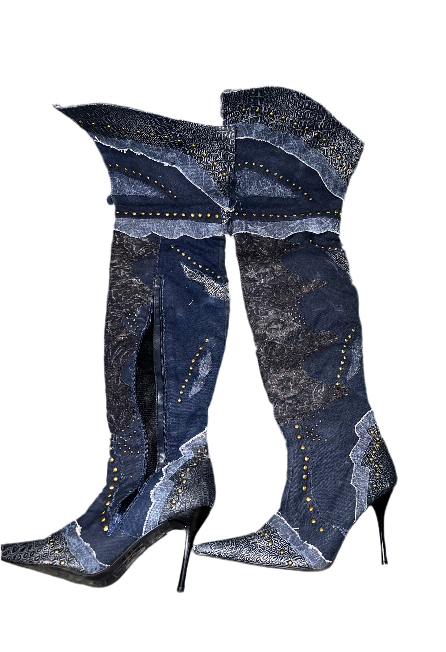 THIGH HIGH DENIM STYLISH BOOT WOMEN SIZE 9