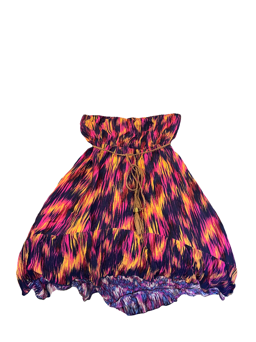 WOMEN HIGH LOW DRESS WITH BELT SIZE L
