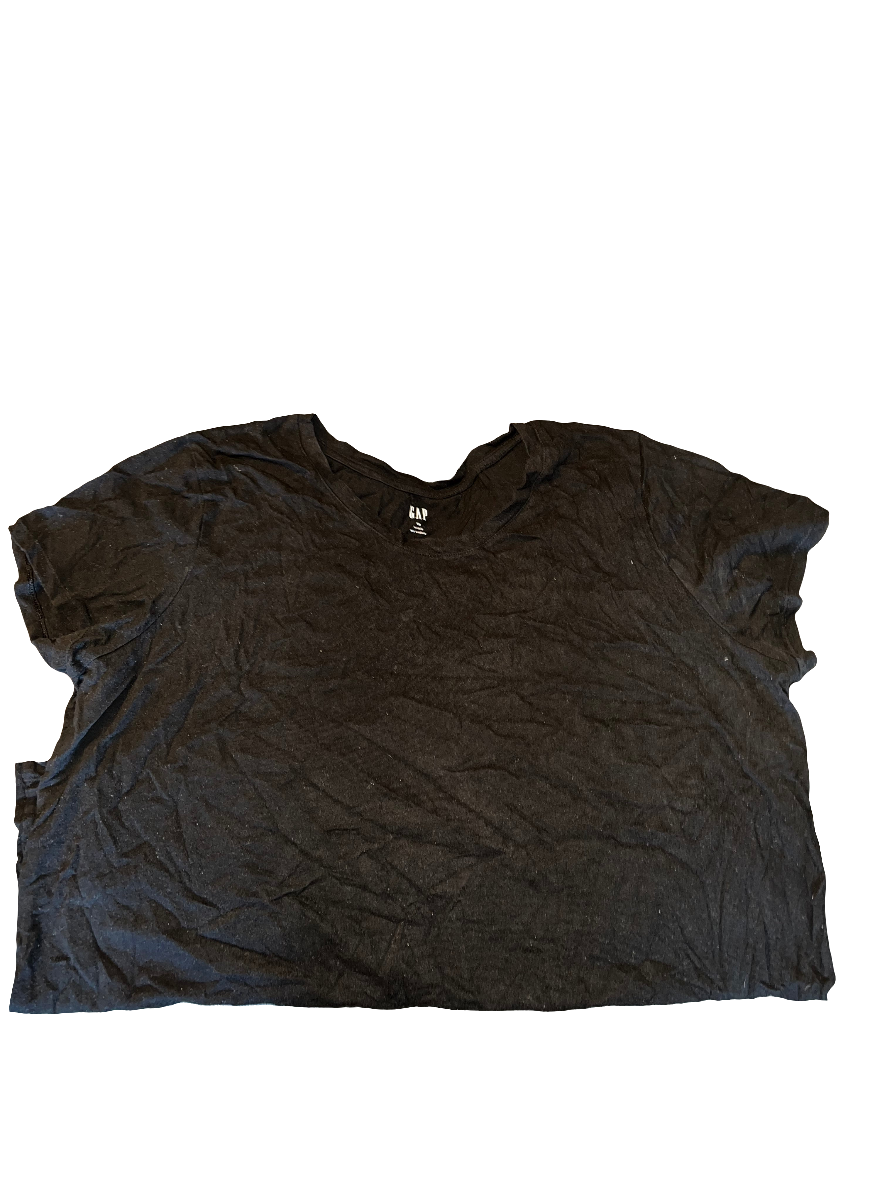 WOMEN GAP PLAIN BLACK T-SHIRT SIZE XXL