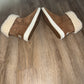 UGG Fold Over Brown Leather Shearling Cuff Boot