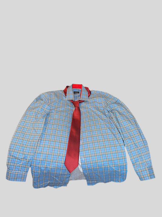 DRESS SHIRT WITH TIE MEN SIZE S 14-14 1/2 32/33