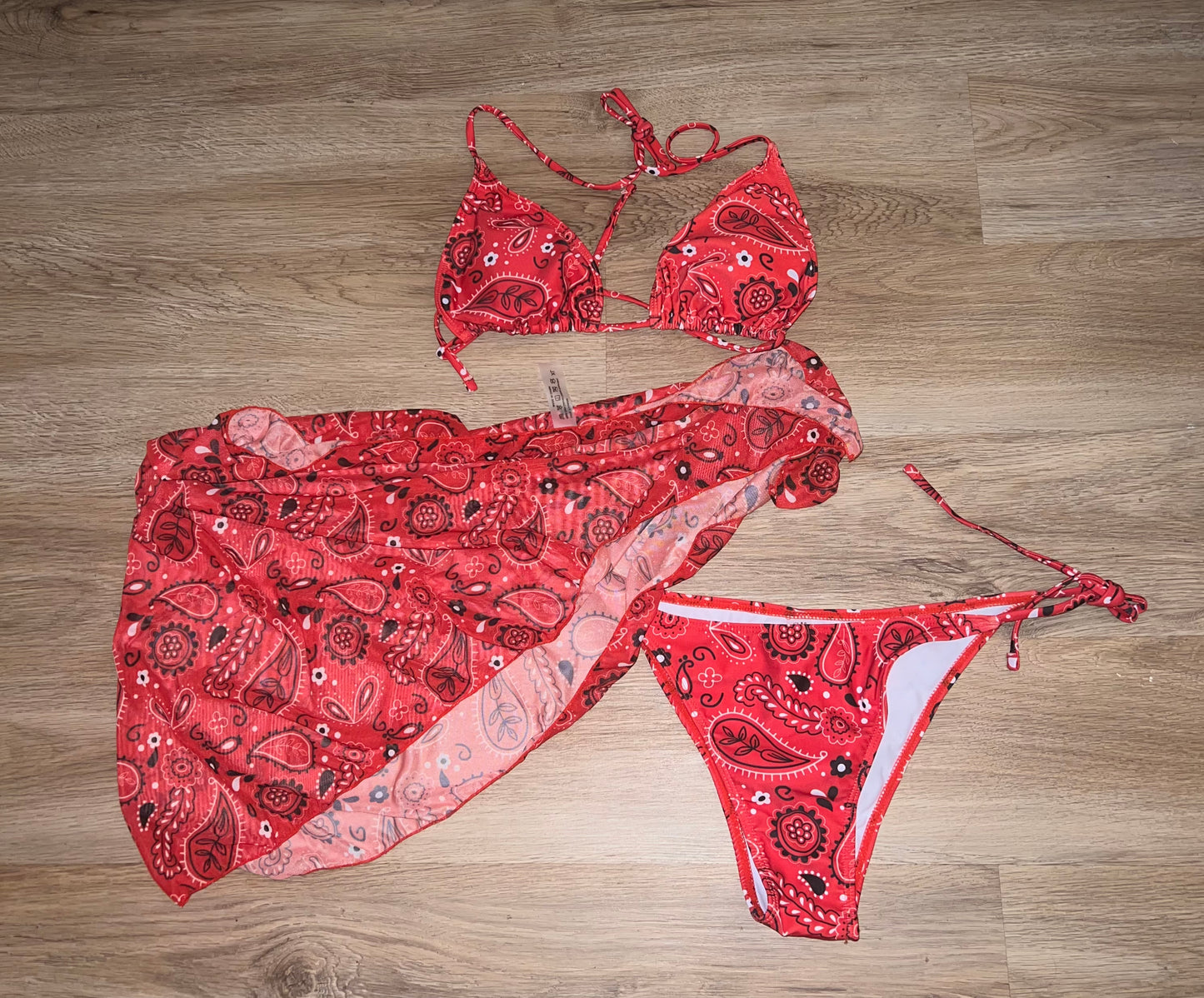 SHEIN PAISLEY PRINT BIKINI SET WOMEN SIZE XL (14)