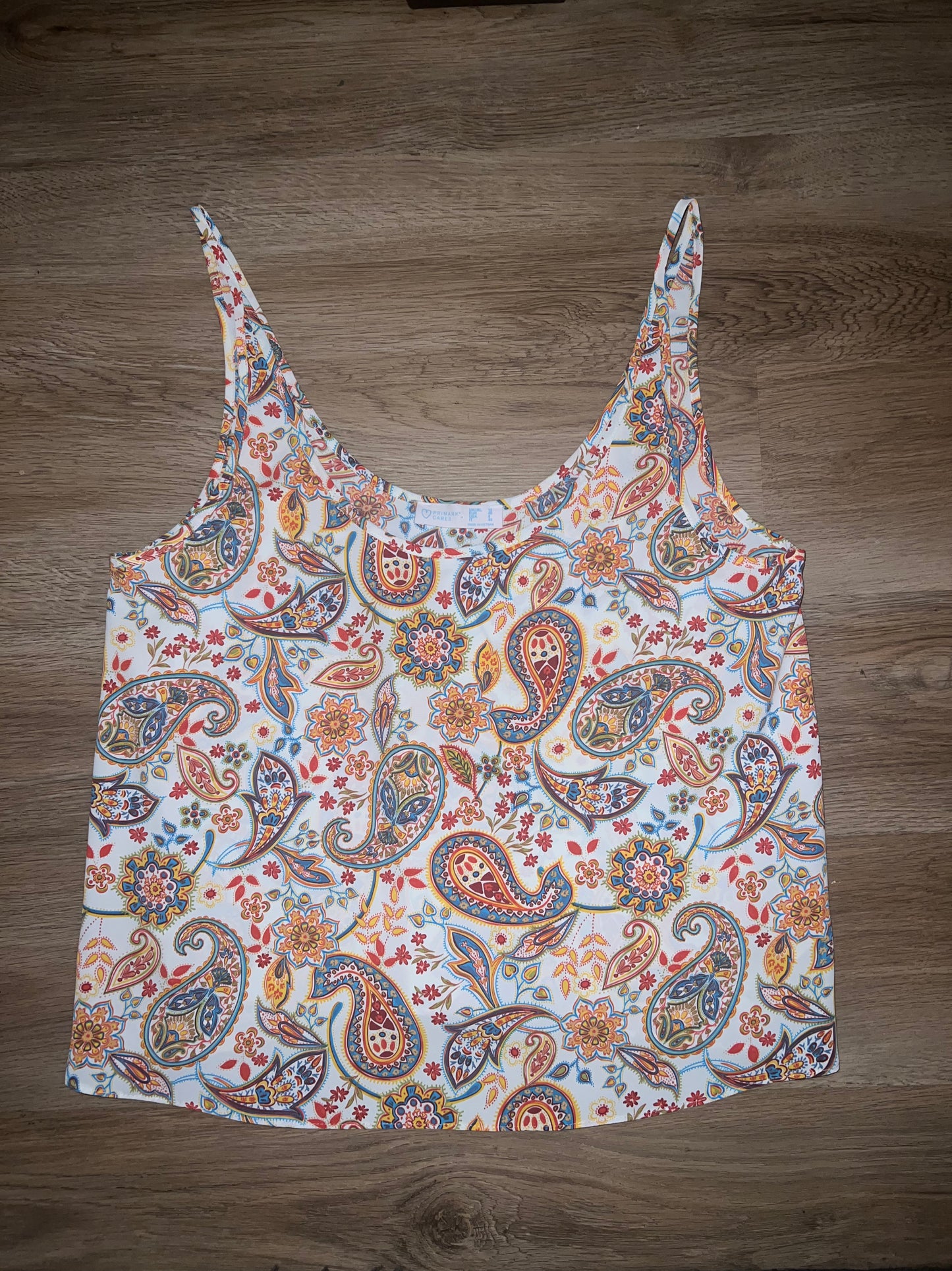 PAISLEY PRINT SLEEVELESS BLOUSE WOMEN SIZE S