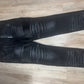 ROCKSTAR ORIGINAL BLACK CORSI FAUX LEATHER PLEATED BIKER JEANS MEN SIZE 36