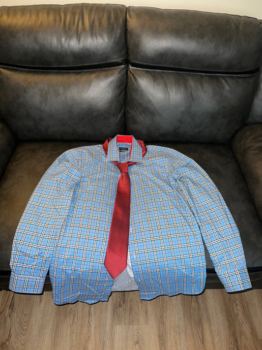 DRESS SHIRT WITH TIE MEN SIZE S 14-14 1/2 32/33