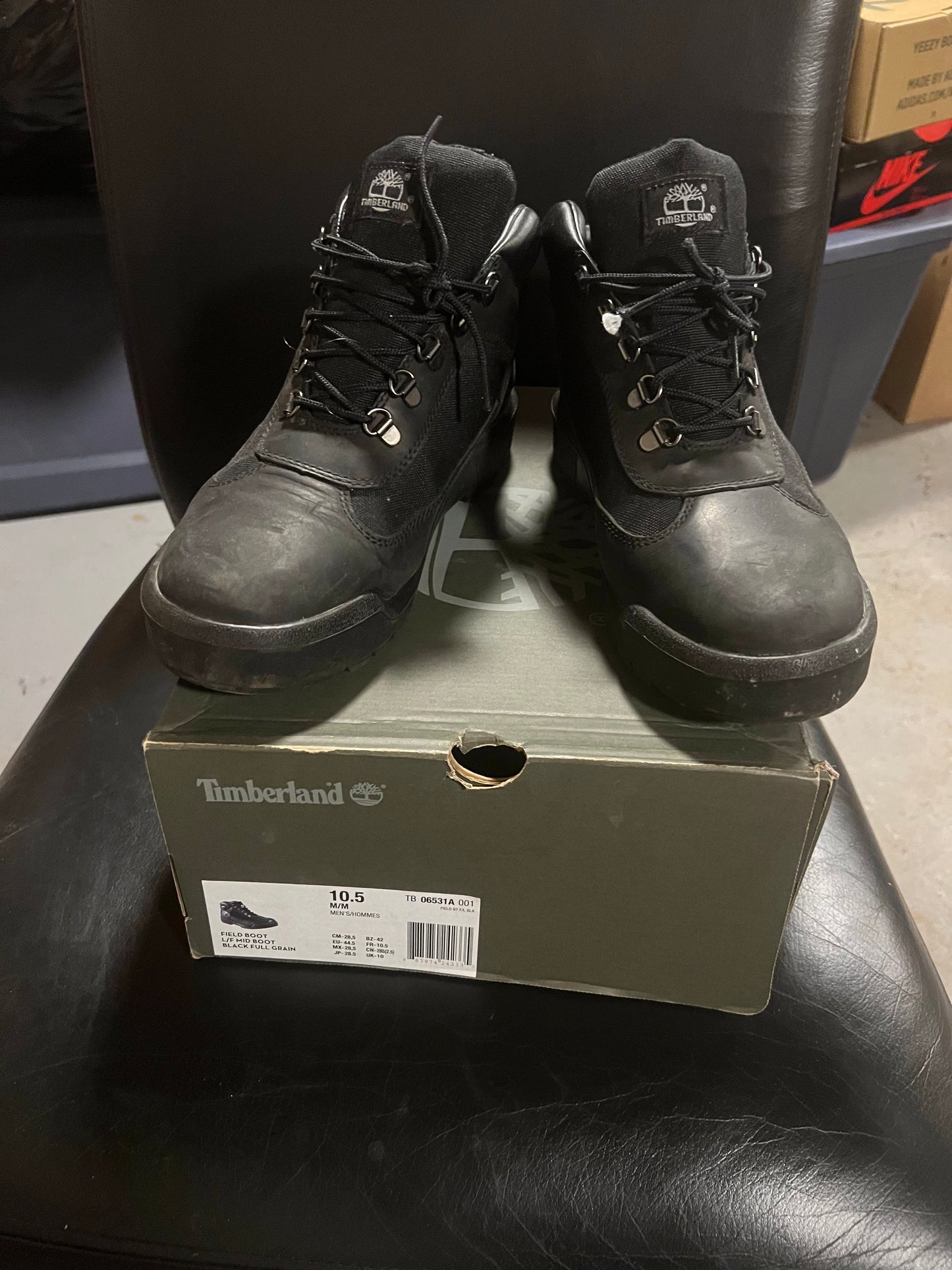 TIMBERLAND BLACK LEATHER FIELD BOOT SIZE 10.5