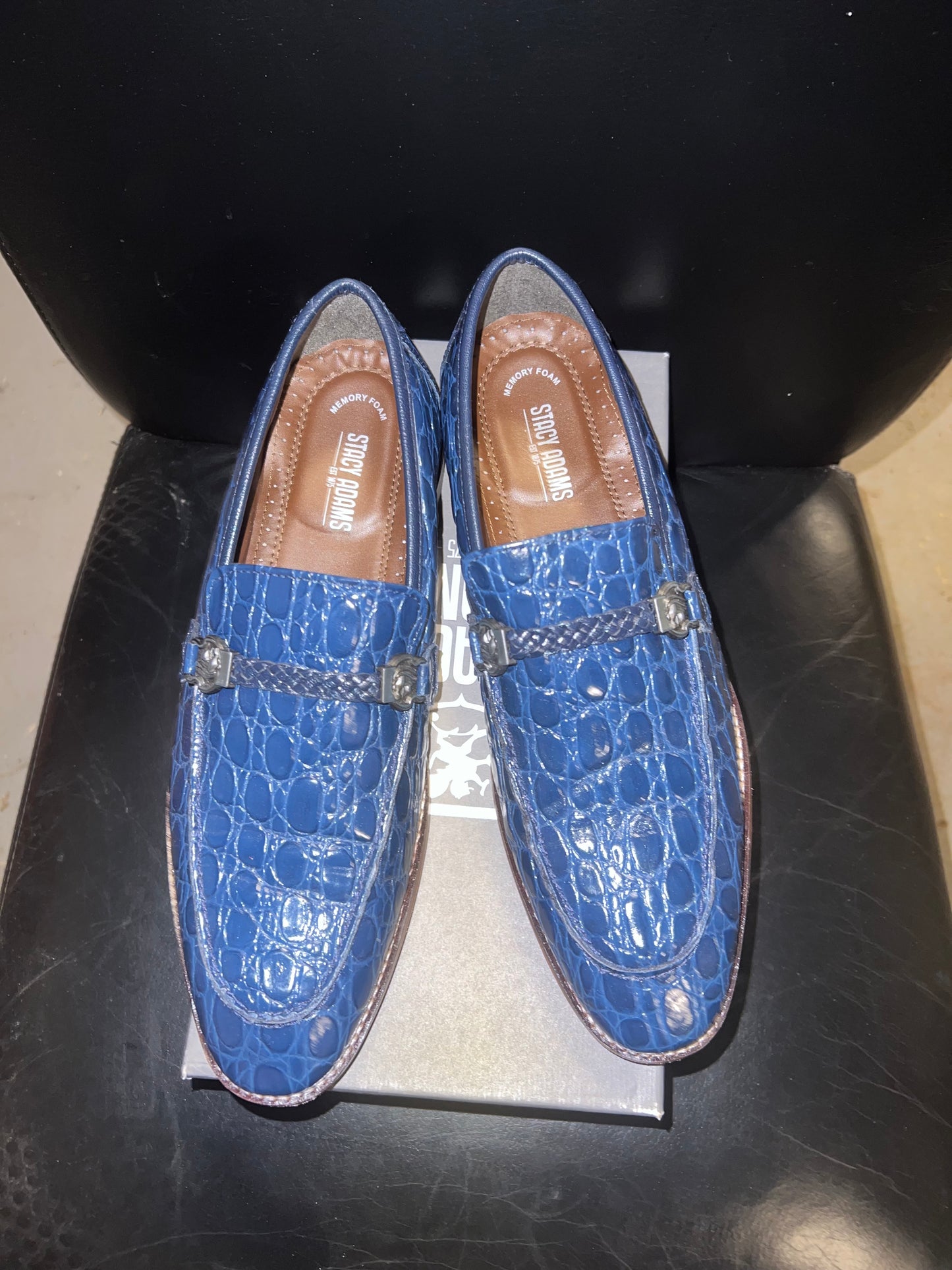 STACY ADAMS BELLUCCI MEN'S BLUE SLIP ON SHOE SIZE 10