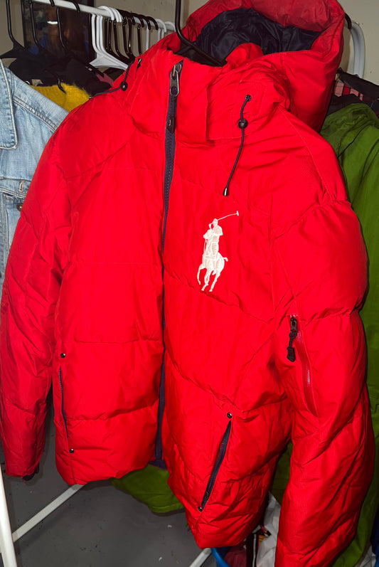 POLO RALPH LAUREN BIG PONY HOODED DOWN PUFFER COAT