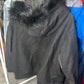 WOMEN PELLE PELLE WOOL LEATHER FOX FUR BOMBER JACKET