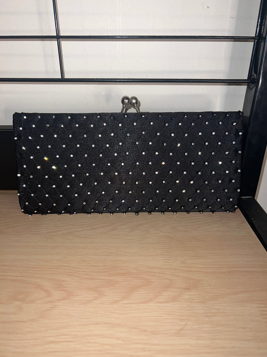 DIAMOND CLUTCH PURSE WITH STRAP